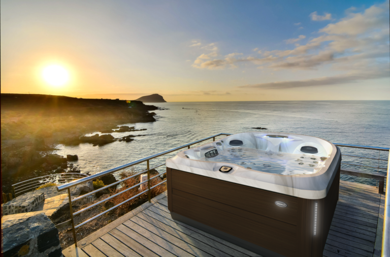 Jacuzzi Hot Tub installation by the water.